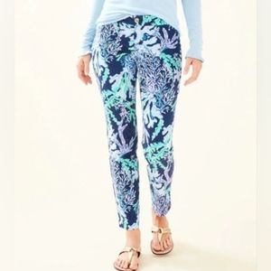 Lilly Pulitzer Kelly Pant Deep Indigo Swish & Sway size 10